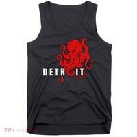 Detroit Michigan Octopus Kraken Downtown Motor City Tank Top thumb 0