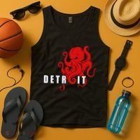 Detroit Michigan Octopus Kraken Downtown Motor City Tank Top thumb 4