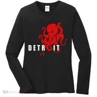Detroit Michigan Octopus Kraken Downtown Motor City Women's Long Sleeve Shirt thumb 0