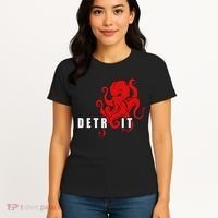 Detroit Michigan Octopus Kraken Downtown Motor City Women's T-Shirt thumb 4