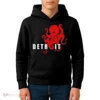Detroit Michigan Octopus Kraken Downtown Motor City Kids Hoodie thumb 4