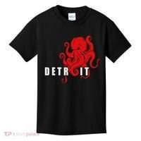 Detroit Michigan Octopus Kraken Downtown Motor City Kids T-Shirt thumb 0