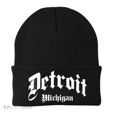 Detroit Michigan Old School Design Classic Beanie