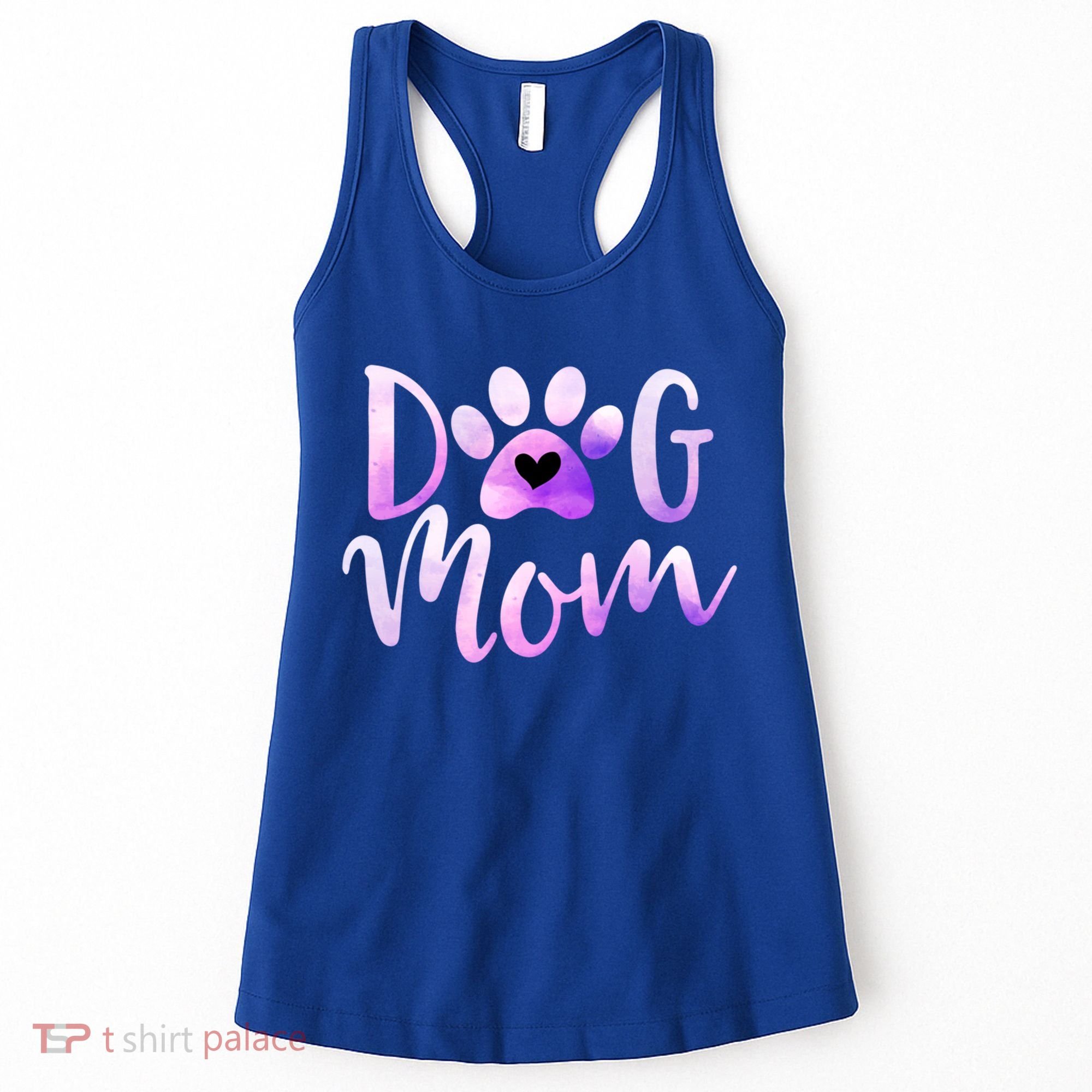 Dog Mom Purple Paw Love Rescue Dogs Cute Mama Gift Women's Tank Top