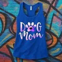 Dog Mom Purple Paw Love Rescue Dogs Cute Mama Gift Women's Tank Top thumb 3