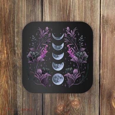 Dark Moon Phases Coaster