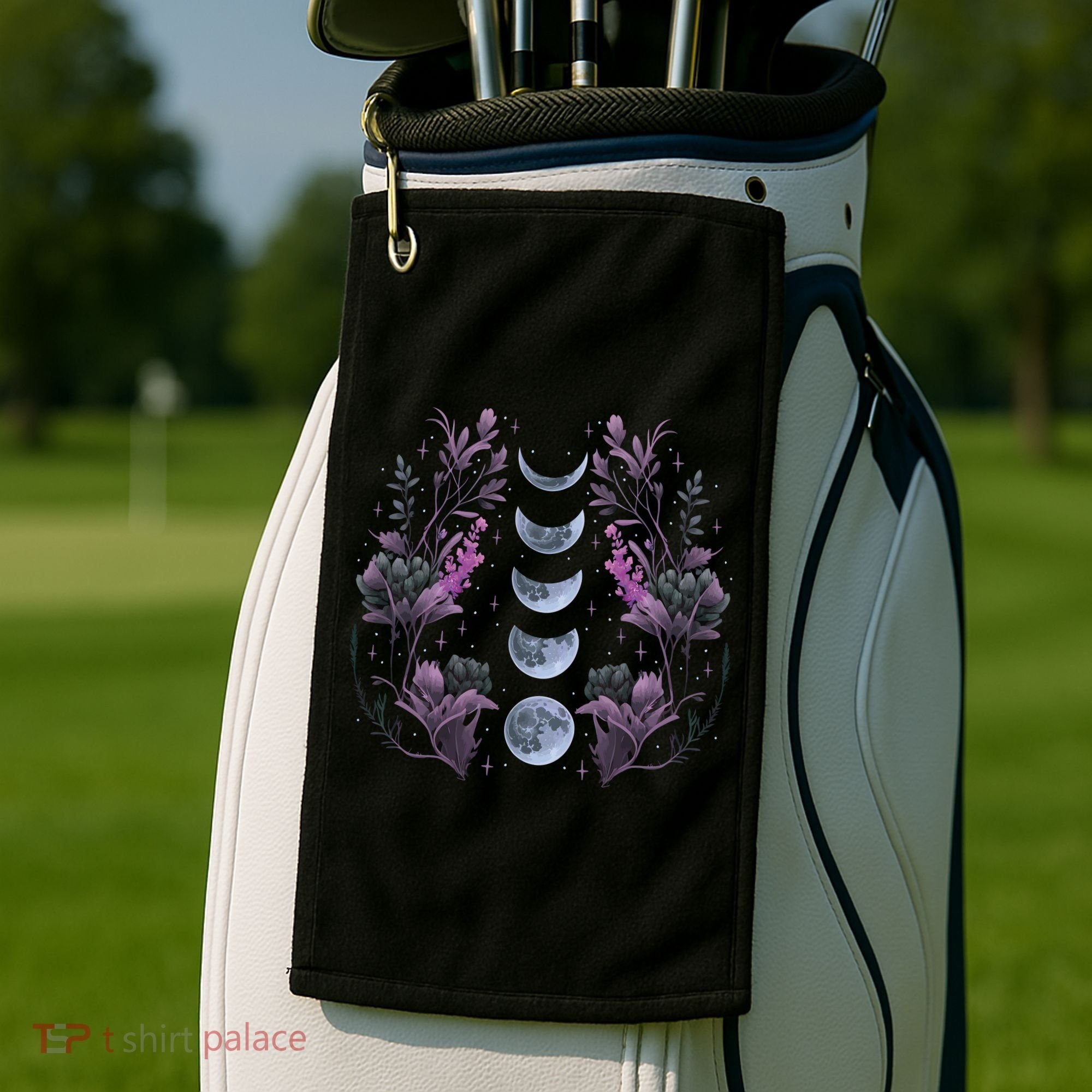 Dark Moon Phases Golf Towel