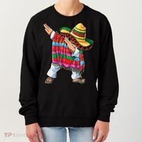 Dabbing Mexican Poncho Cinco De Mayo Boys Men Sombrero Dab Women's Sweatshirt thumb 0