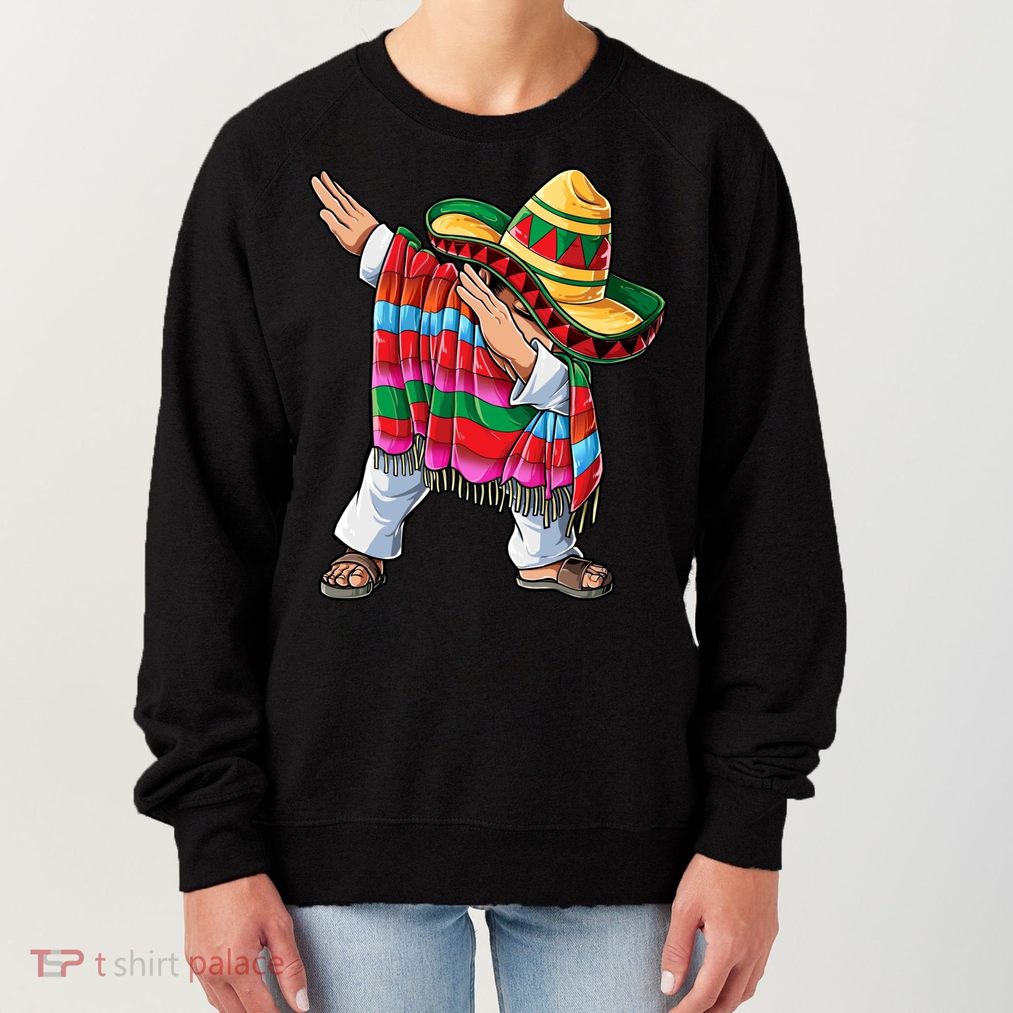 Dabbing Mexican Poncho Cinco De Mayo Boys Men Sombrero Dab Women's Sweatshirt