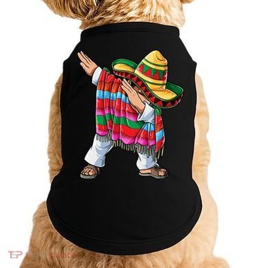 Dabbing Mexican Poncho Cinco De Mayo Boys Men Sombrero Dab Doggie Tank