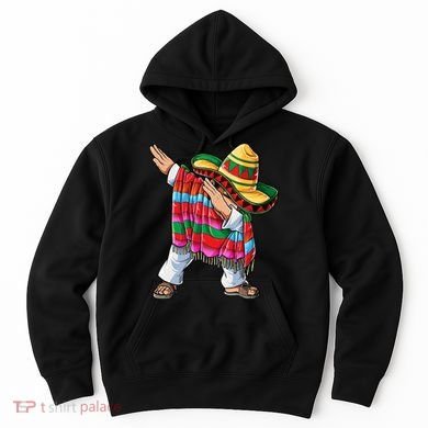 Dabbing Mexican Poncho Cinco De Mayo Boys Men Sombrero Dab Hoodie