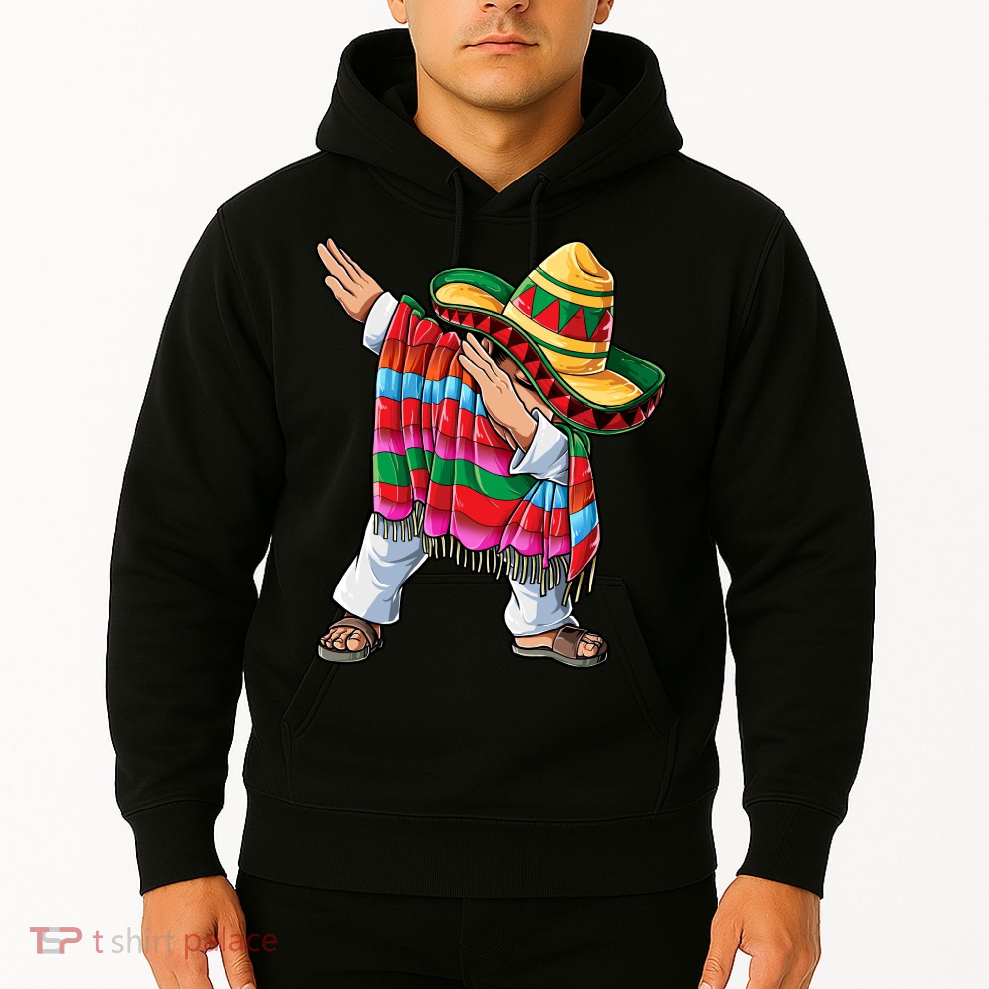 Dabbing Mexican Poncho Cinco De Mayo Boys Men Sombrero Dab Hoodie