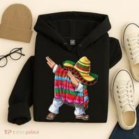 Dabbing Mexican Poncho Cinco De Mayo Boys Men Sombrero Dab Hoodie thumb 4