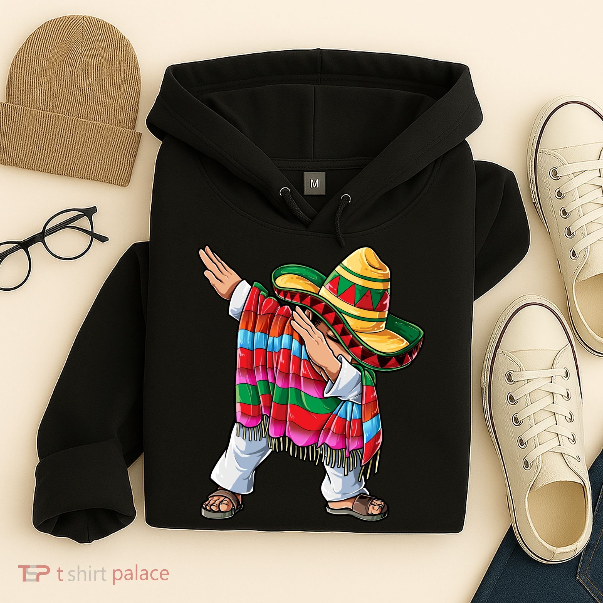 Dabbing Mexican Poncho Cinco De Mayo Boys Men Sombrero Dab Hoodie