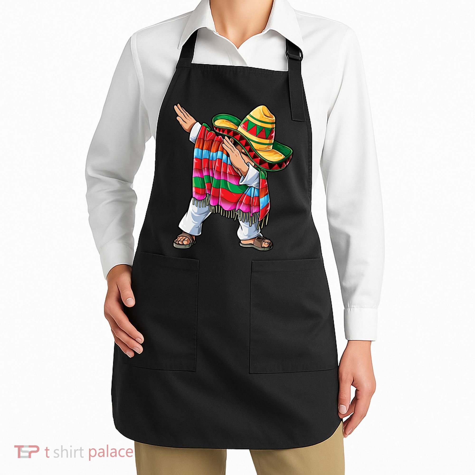 Dabbing Mexican Poncho Cinco De Mayo Boys Men Sombrero Dab Apron