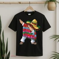 Dabbing Mexican Poncho Cinco De Mayo Boys Men Sombrero Dab T-Shirt thumb 2