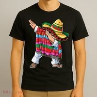 Dabbing Mexican Poncho Cinco De Mayo Boys Men Sombrero Dab T-Shirt thumb 3