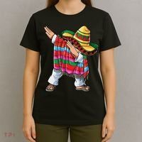 Dabbing Mexican Poncho Cinco De Mayo Boys Men Sombrero Dab T-Shirt thumb 4