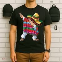 Dabbing Mexican Poncho Cinco De Mayo Boys Men Sombrero Dab T-Shirt thumb 6