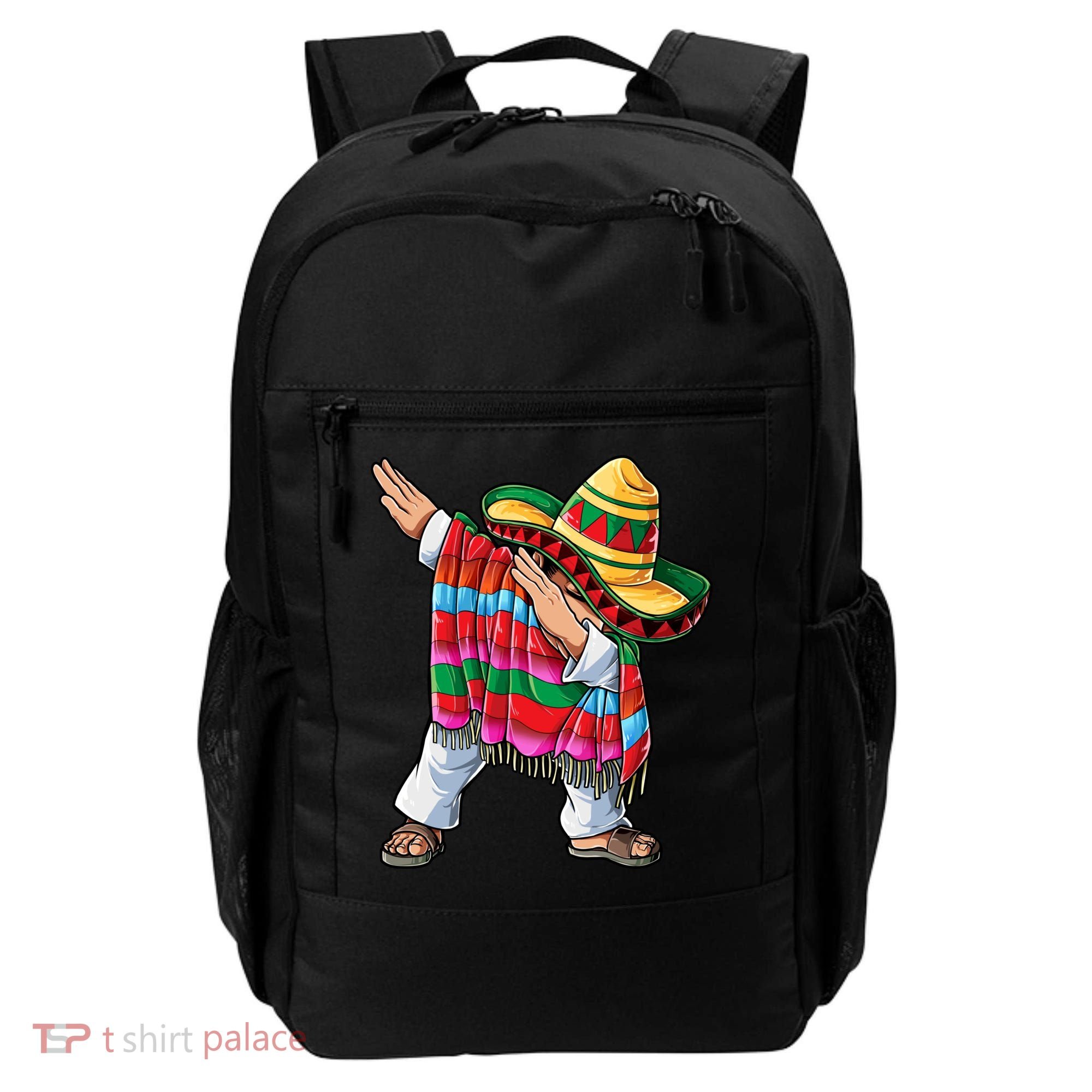 Dabbing Mexican Poncho Cinco De Mayo Boys Men Sombrero Dab Backpack