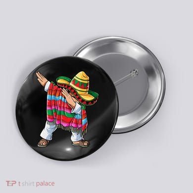 Dabbing Mexican Poncho Cinco De Mayo Boys Men Sombrero Dab Button