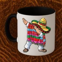 Dabbing Mexican Poncho Cinco De Mayo Boys Men Sombrero Dab Coffee Mug thumb 2