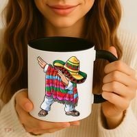 Dabbing Mexican Poncho Cinco De Mayo Boys Men Sombrero Dab Coffee Mug thumb 3