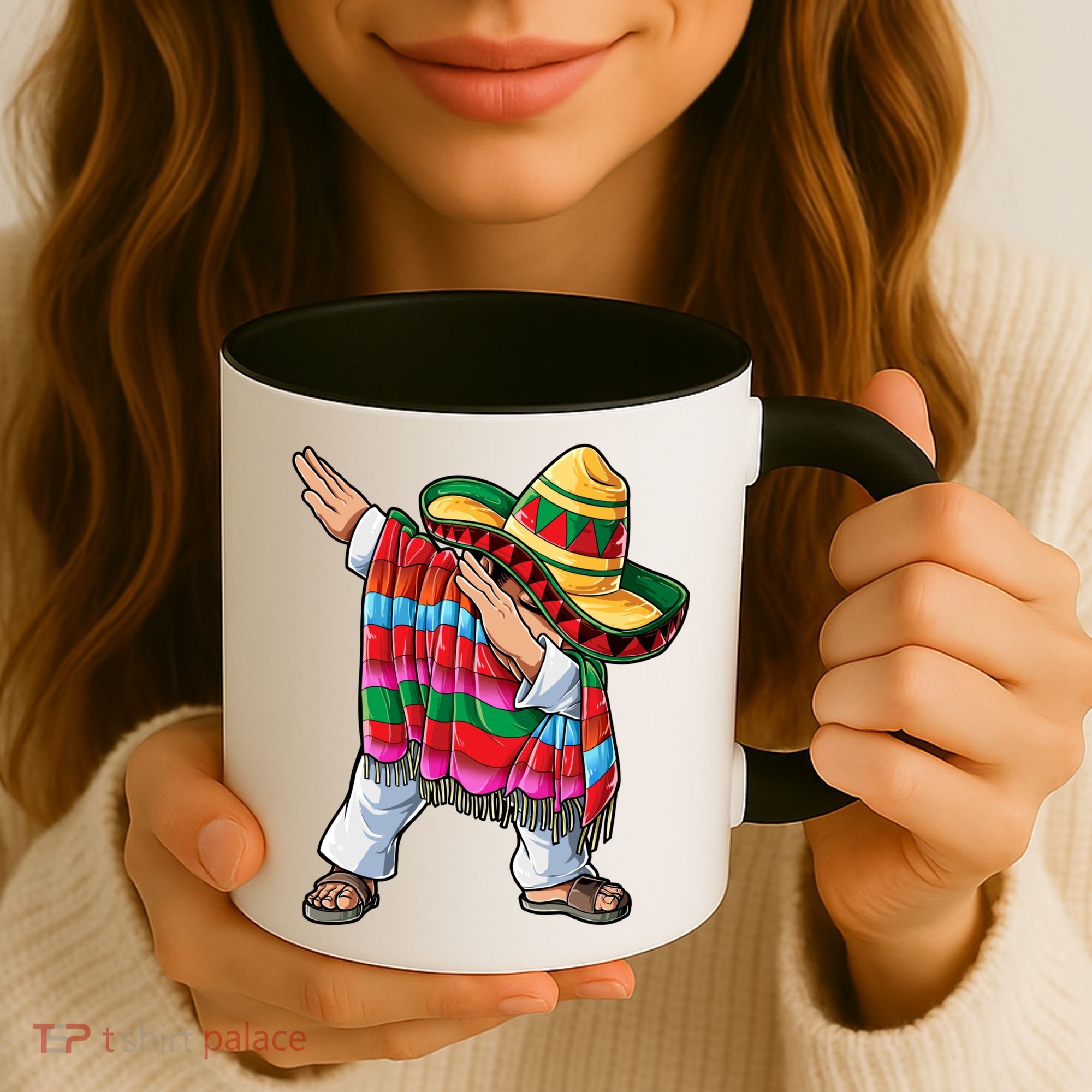 Dabbing Mexican Poncho Cinco De Mayo Boys Men Sombrero Dab Coffee Mug
