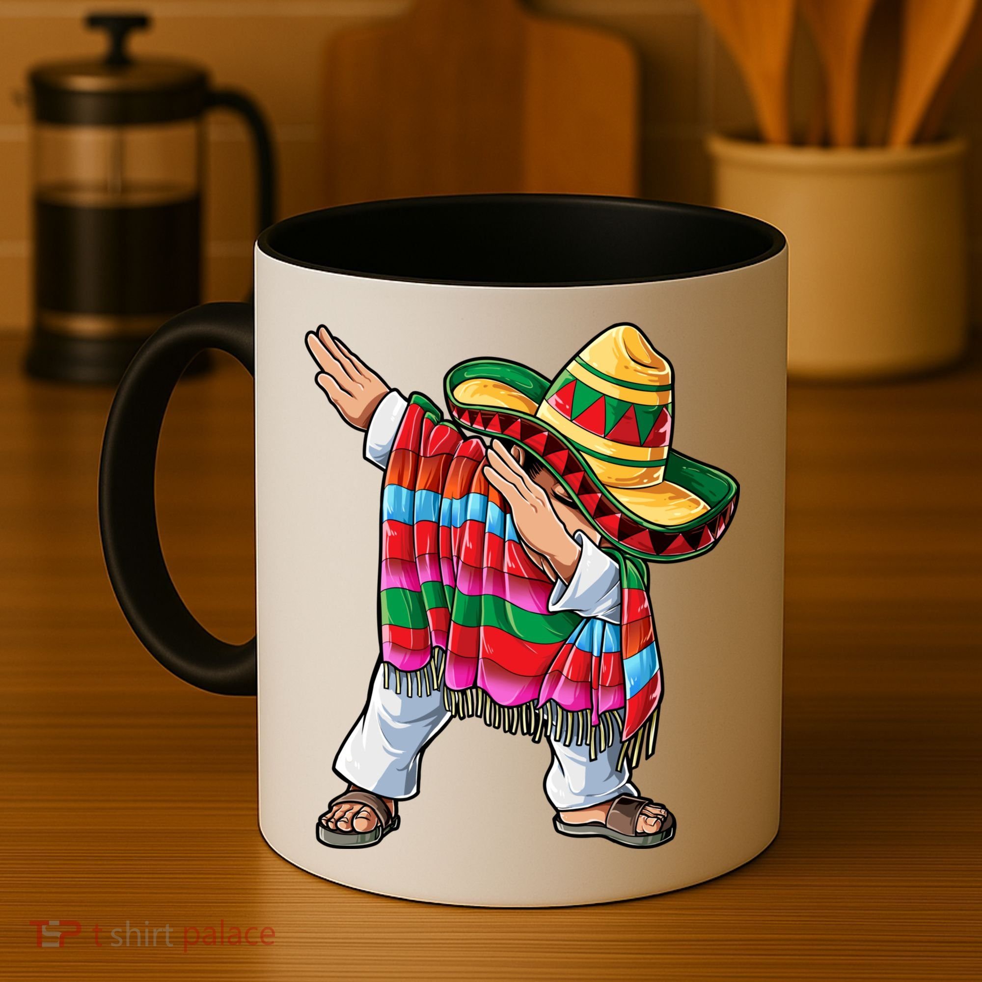 Dabbing Mexican Poncho Cinco De Mayo Boys Men Sombrero Dab Coffee Mug