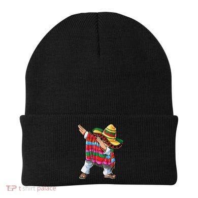 Dabbing Mexican Poncho Cinco De Mayo Boys Men Sombrero Dab Beanie