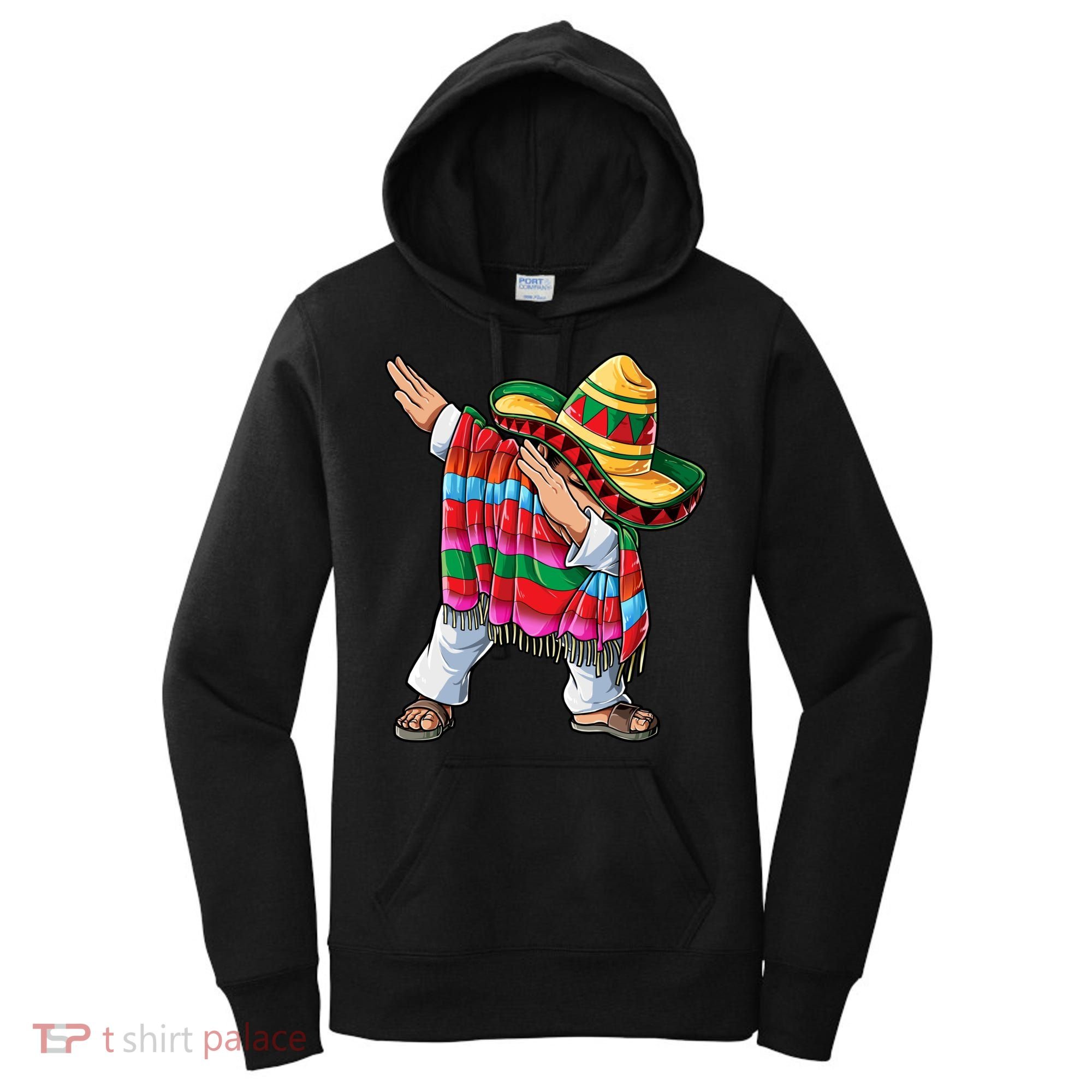 Dabbing Mexican Poncho Cinco De Mayo Boys Men Sombrero Dab Women's Hoodie