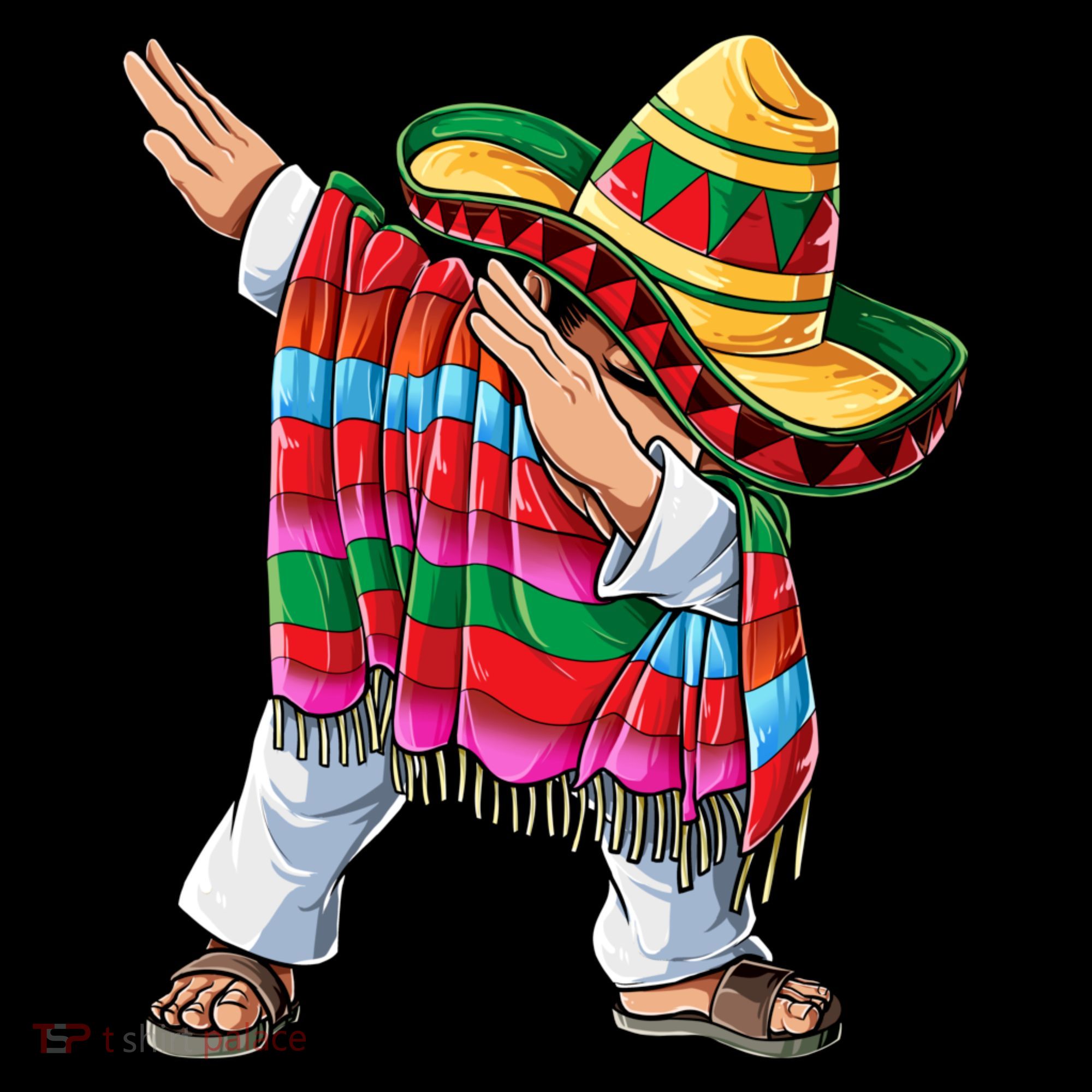 Dabbing Mexican Poncho Cinco De Mayo Boys Men Sombrero Dab Women's Hoodie
