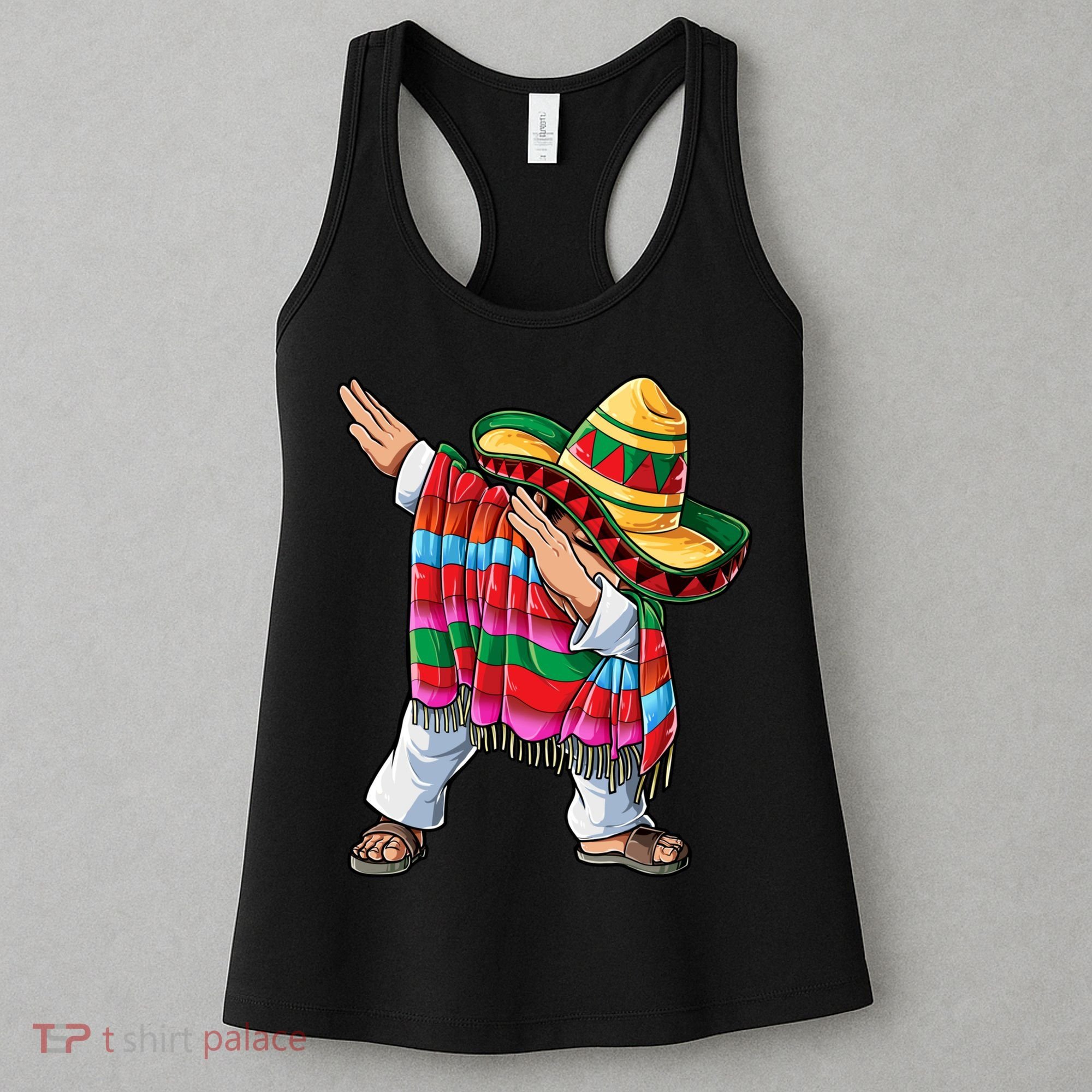 Dabbing Mexican Poncho Cinco De Mayo Boys Men Sombrero Dab Women's Tank Top
