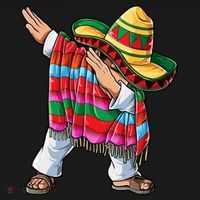 Dabbing Mexican Poncho Cinco De Mayo Boys Men Sombrero Dab Women's Tank Top thumb 5