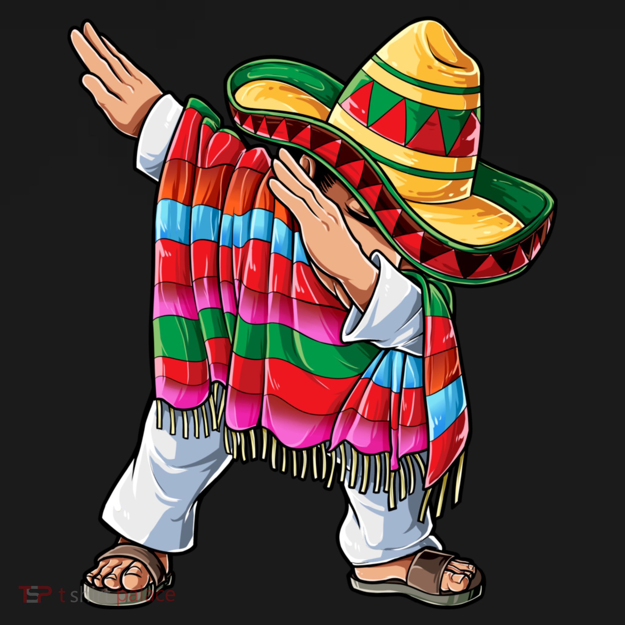 Dabbing Mexican Poncho Cinco De Mayo Boys Men Sombrero Dab Women's Tank Top