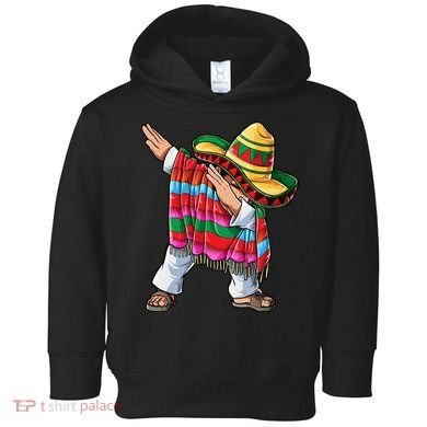 Dabbing Mexican Poncho Cinco De Mayo Boys Men Sombrero Dab Toddler Hoodie