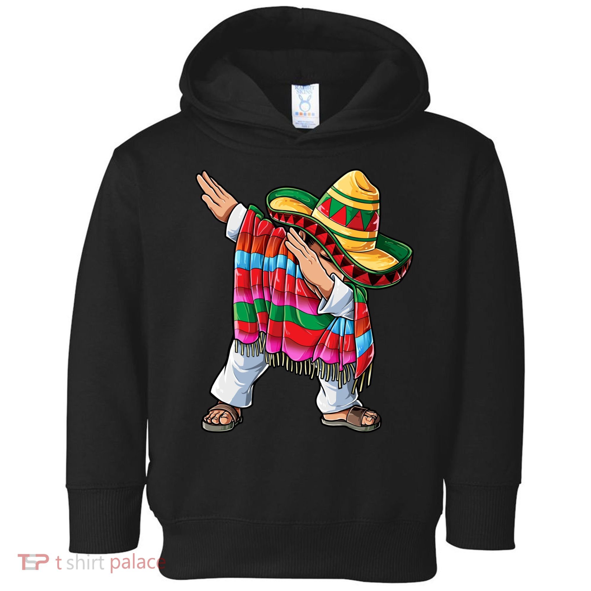 Dabbing Mexican Poncho Cinco De Mayo Boys Men Sombrero Dab Toddler Hoodie