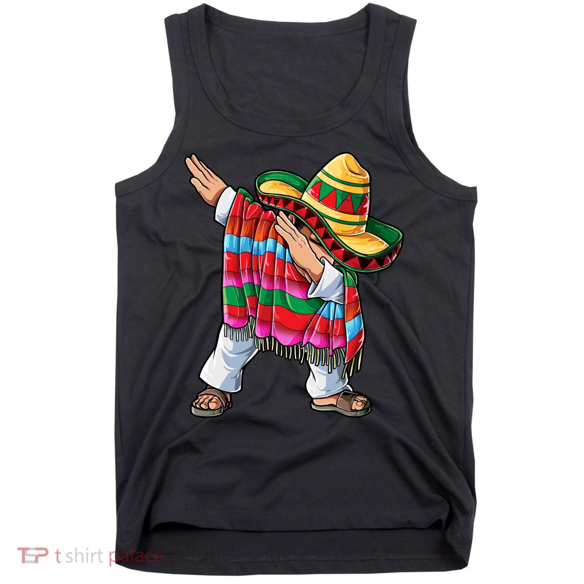 Dabbing Mexican Poncho Cinco De Mayo Boys Men Sombrero Dab Tank Top