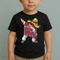 Dabbing Mexican Poncho Cinco De Mayo Boys Men Sombrero Dab Toddler T-Shirt thumb 2