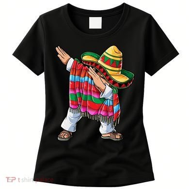 Dabbing Mexican Poncho Cinco De Mayo Boys Men Sombrero Dab Women's T-Shirt