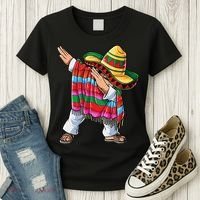 Dabbing Mexican Poncho Cinco De Mayo Boys Men Sombrero Dab Women's T-Shirt thumb 3