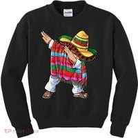 Dabbing Mexican Poncho Cinco De Mayo Boys Men Sombrero Dab Kids Sweatshirt thumb 0
