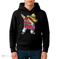Dabbing Mexican Poncho Cinco De Mayo Boys Men Sombrero Dab Kids Hoodie thumb 4