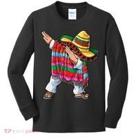 Dabbing Mexican Poncho Cinco De Mayo Boys Men Sombrero Dab Kids Long Sleeve Shirt thumb 0