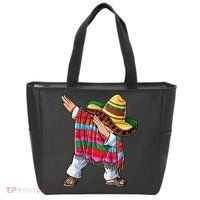 Dabbing Mexican Poncho Cinco De Mayo Boys Men Sombrero Dab Tote Bag thumb 0