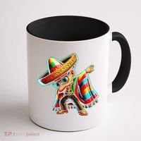Dabbing Mexican Poncho Cinco De Mayo Coffee Mug thumb 1