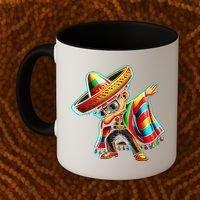 Dabbing Mexican Poncho Cinco De Mayo Coffee Mug thumb 2