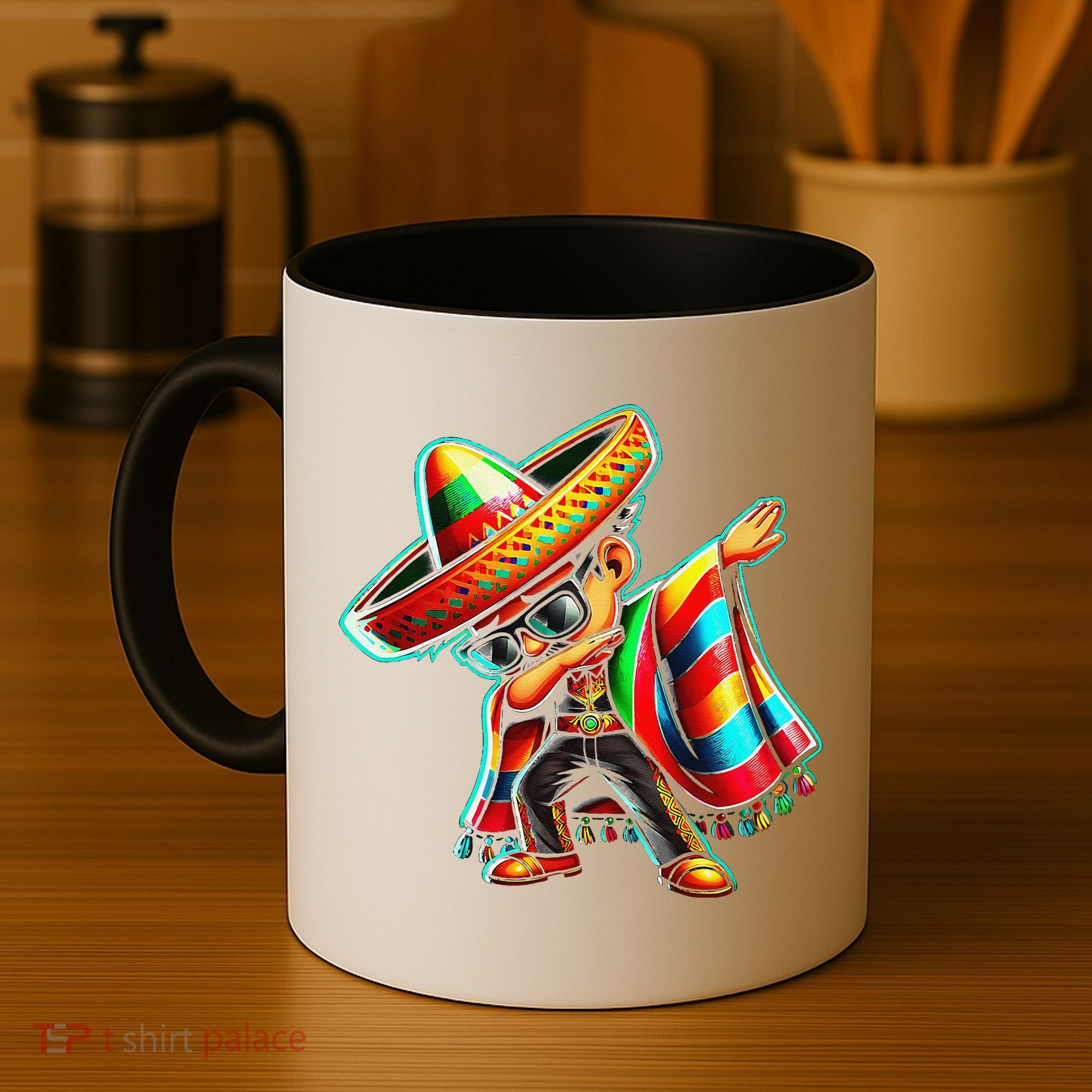 Dabbing Mexican Poncho Cinco De Mayo Coffee Mug