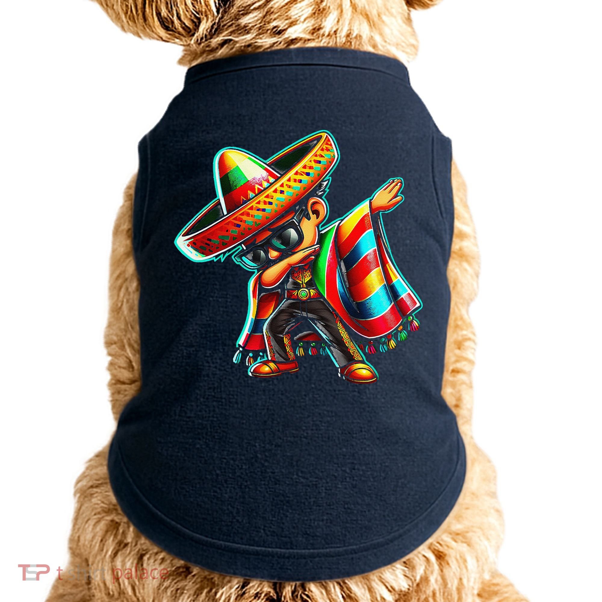 Dabbing Mexican Poncho Cinco De Mayo Doggie Tank
