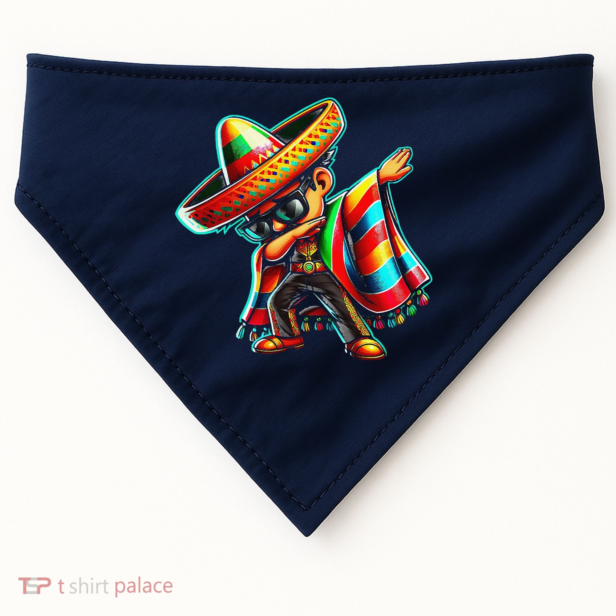 Dabbing Mexican Poncho Cinco De Mayo USA-Made Doggie Bandana